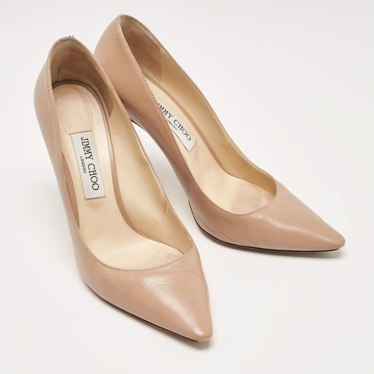 Pre Owned Jimmy Choo Beige Leather Romy Pumps Size 40