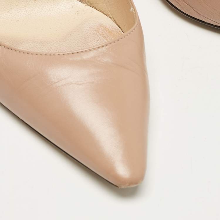 Pre Owned Jimmy Choo Beige Leather Romy Pumps Size 40