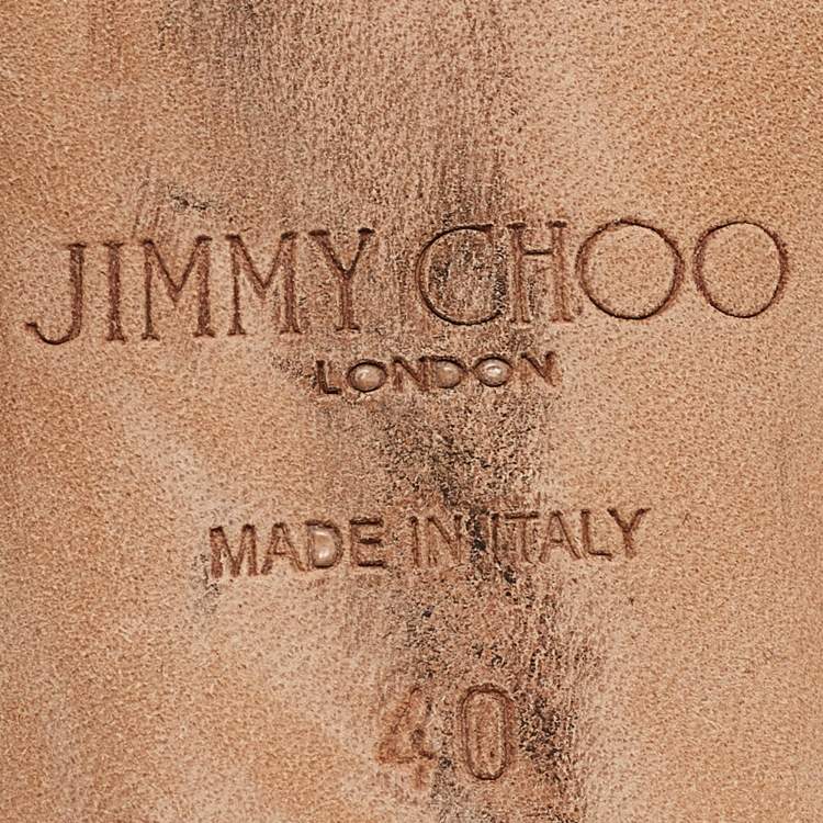 Pre Owned Jimmy Choo Beige Croc Embossed Leather D'orsay Pumps Size 40