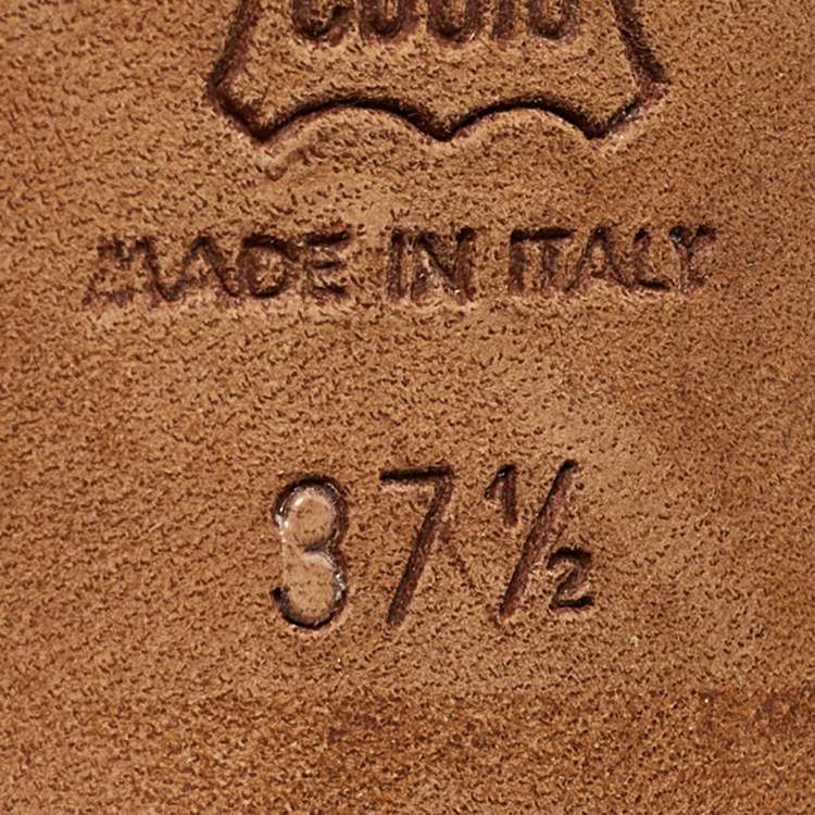 Pre Owned Jimmy Choo Black Leather Ankle Strap Sandals Size 37.5