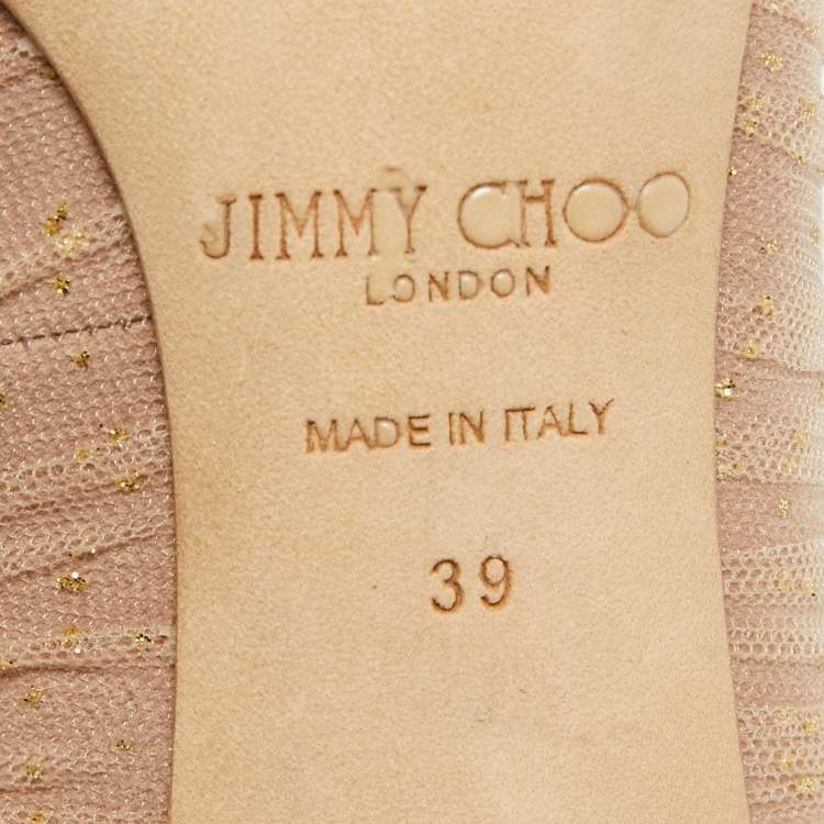 Pre Owned Jimmy Choo Beige Lace and Suede Lavish Pumps Size 39