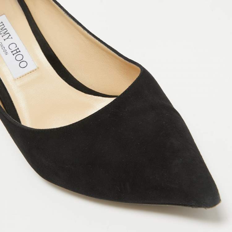 Pre Owned Jimmy Choo Black Suede Romy Pumps Size 41
