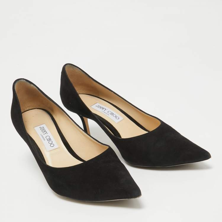 Pre Owned Jimmy Choo Black Suede Romy Pumps Size 41