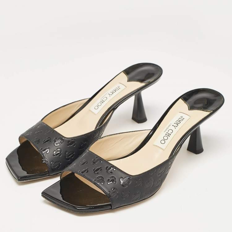 Jimmy Choo Black Leather Zania 65 Slide Sandals Size 41 Jimmy Choo