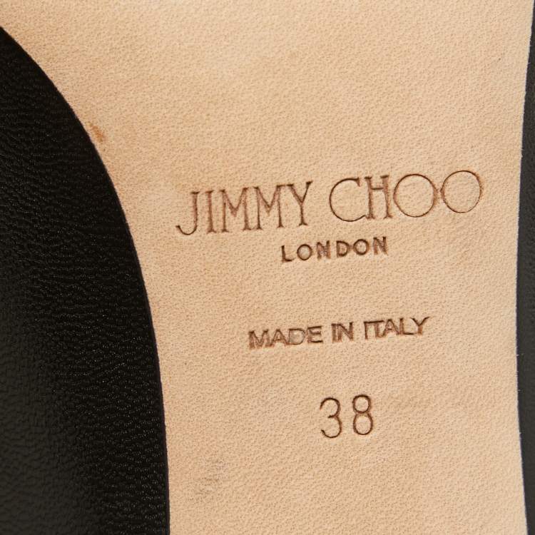 Pre Owned Jimmy Choo Black Leather Romy Pumps Size 38
