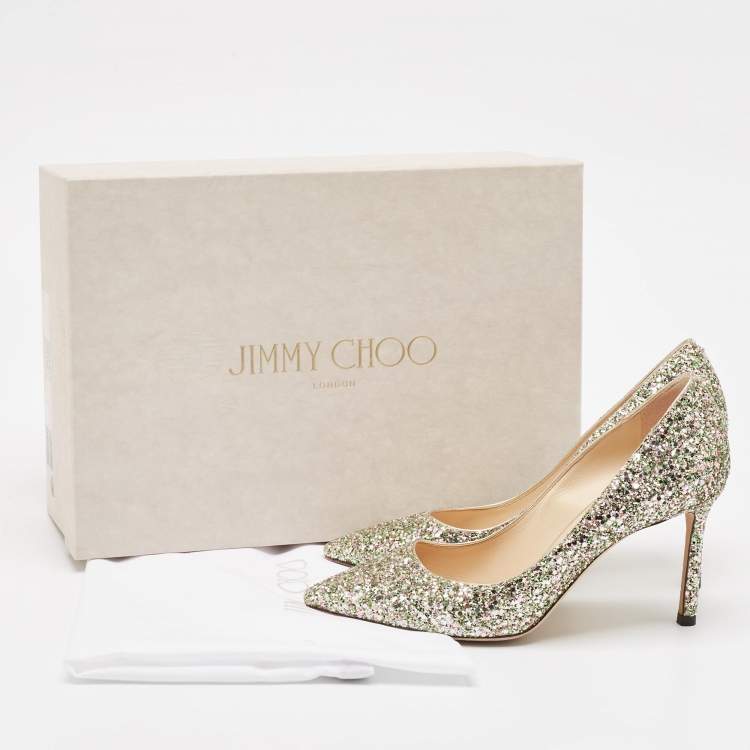 Pre Owned Jimmy Choo Multicolor Glitter Romy Pumps Size 36