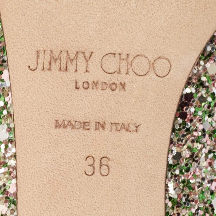 Pre Owned Jimmy Choo Multicolor Glitter Romy Pumps Size 36