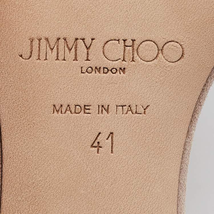 Pre Owned Jimmy Choo Pink/Silver Suede and Leather Marine Sandals Size 41