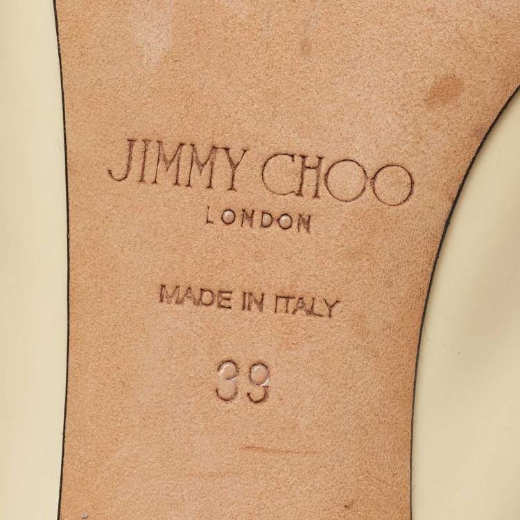 Pre Owned Jimmy Choo Cream Leather Shar Slingback Pumps Size 39