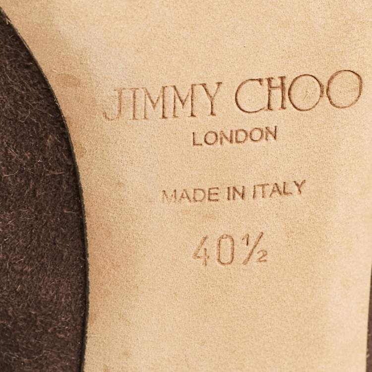 Pre Owned Jimmy Choo Brown Suede Love Pointed Toe Pumps Size 40.5