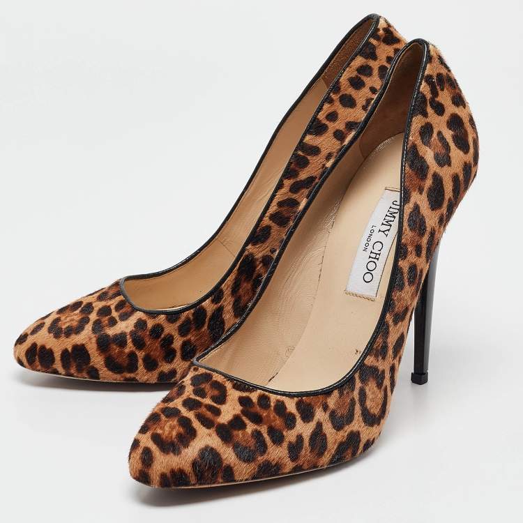 Pre Owned Jimmy Choo Brown Calf Hair Romy Pumps Size 41