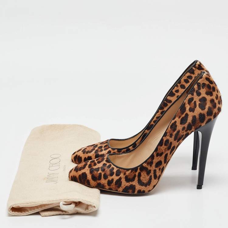 Pre Owned Jimmy Choo Brown Calf Hair Romy Pumps Size 41
