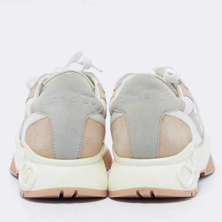 Pre Owned Jimmy Choo Multicolor Canvas and Leather Raine Sneakers Size 40