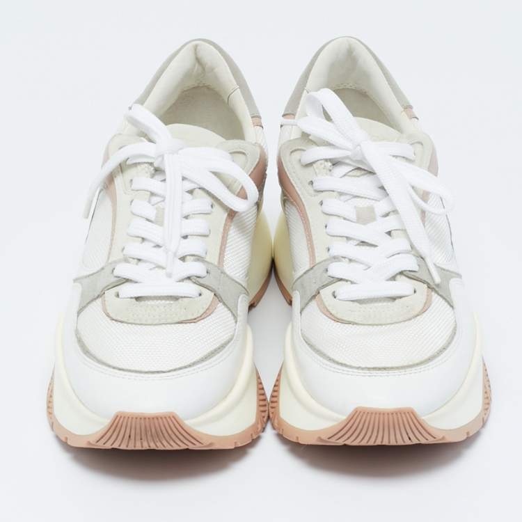Pre Owned Jimmy Choo Multicolor Canvas and Leather Raine Sneakers Size 40