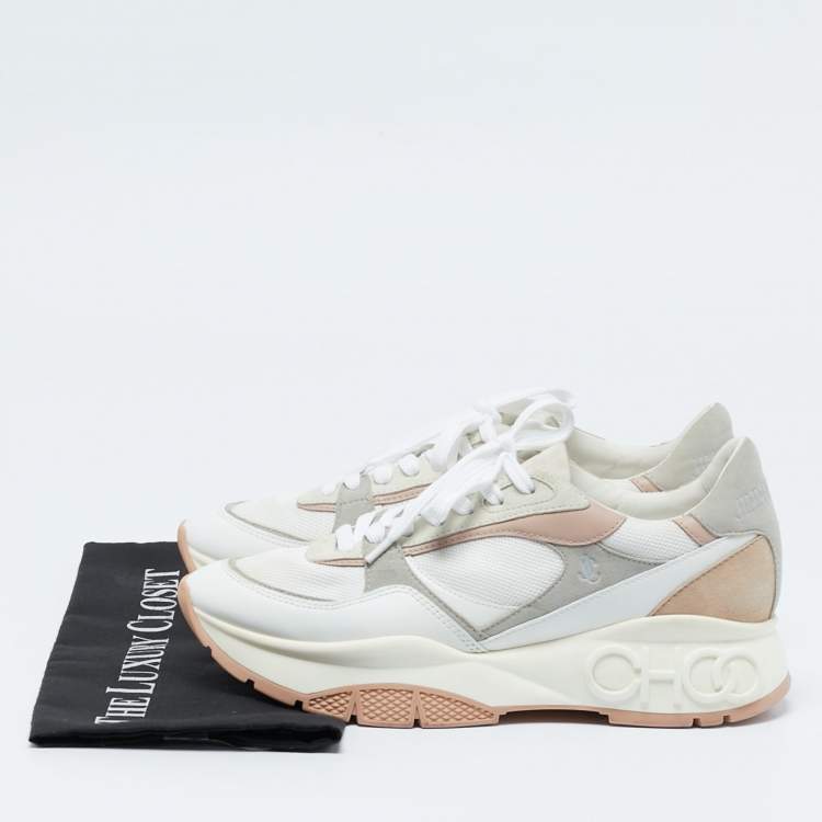 Pre Owned Jimmy Choo Multicolor Canvas and Leather Raine Sneakers Size 40