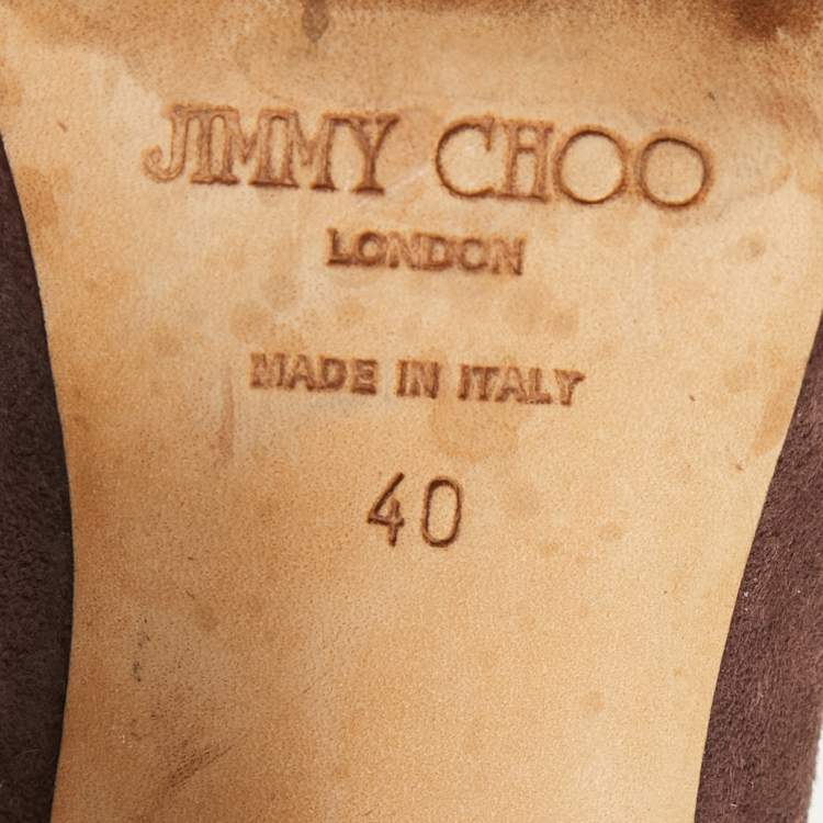 Pre Owned Jimmy Choo Burgundy Leather and Suede Knee Length Boots Size 40