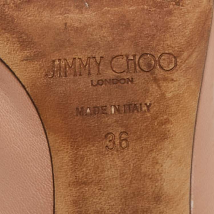 مملوكة مسبقًا Jimmy Choo Beige Leather Erin Slingback Pumps Size 36
