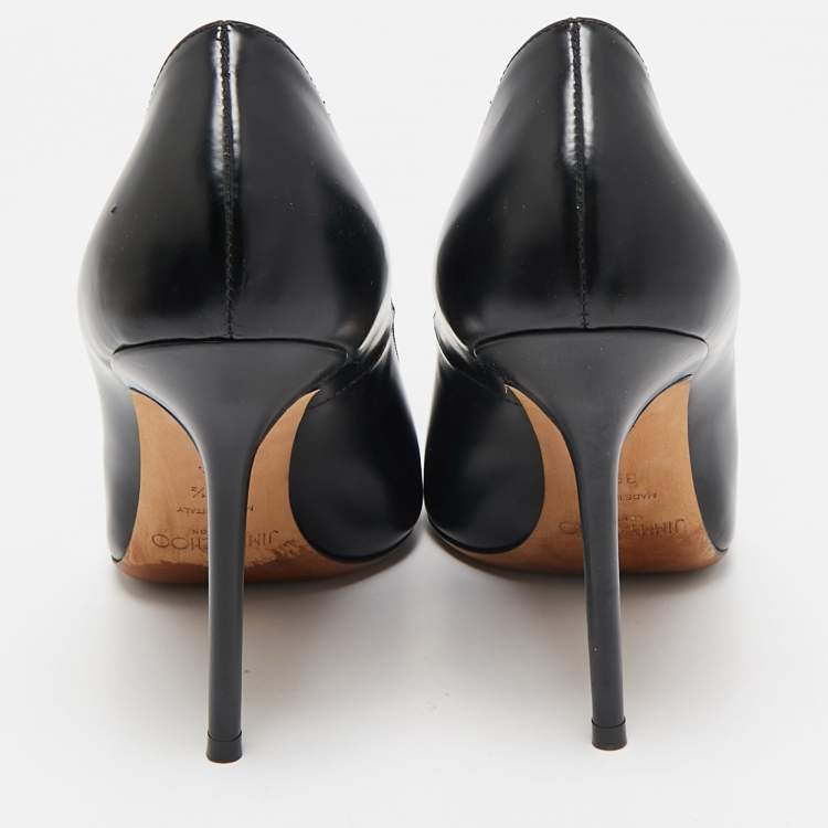 Pre Owned Jimmy Choo Black Leather Love 85 Pumps Size 39.5