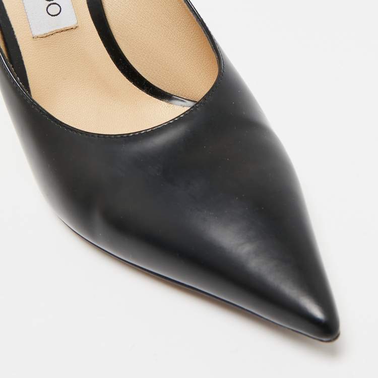 Pre Owned Jimmy Choo Black Leather Love 85 Pumps Size 39.5