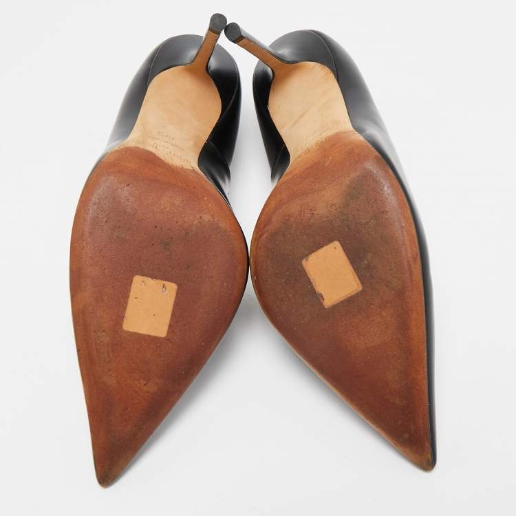 Pre Owned Jimmy Choo Black Leather Love 85 Pumps Size 39.5