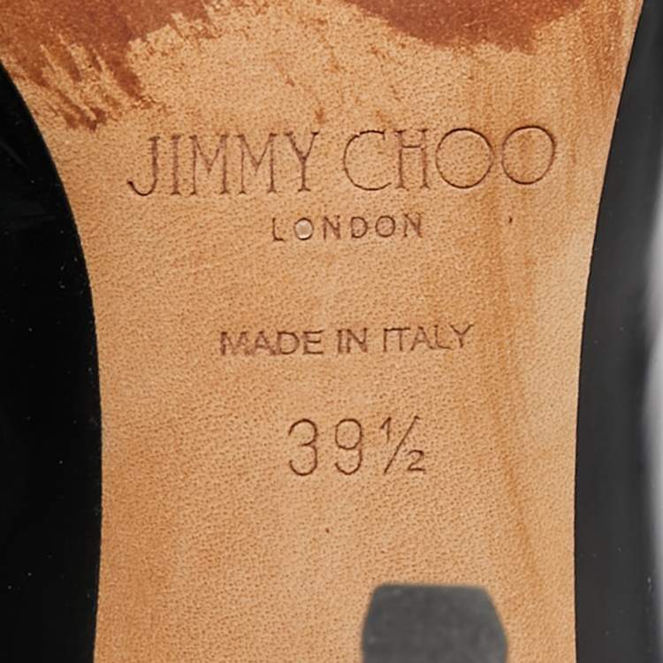 Pre Owned Jimmy Choo Black Leather Love 85 Pumps Size 39.5