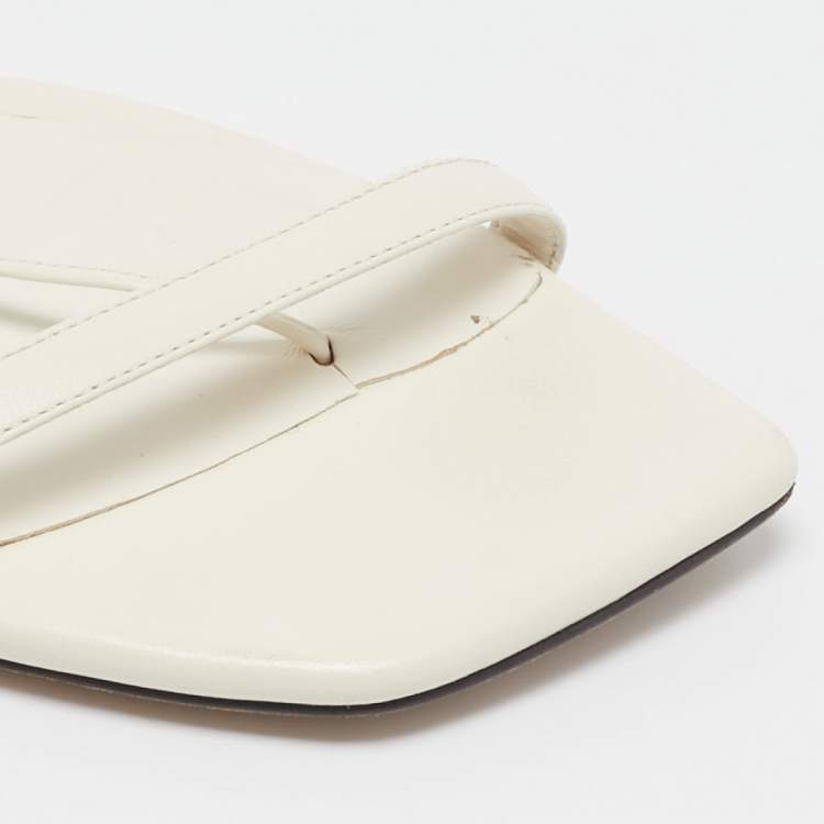 Pre Owned Jimmy Choo White Leather Oriana Flats Size 43