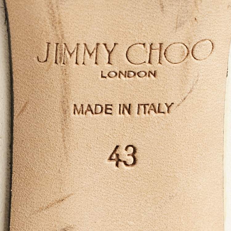 Pre Owned Jimmy Choo White Leather Maxyn Knee Length Boots Size 43