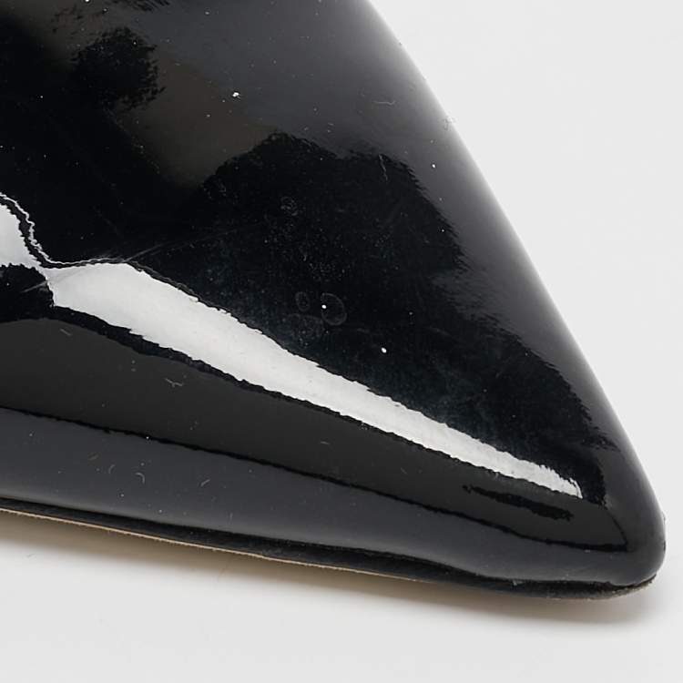 مملوكة مسبقًا Jimmy Choo Black Patent Leather Tilly Slingback Pumps Size 39