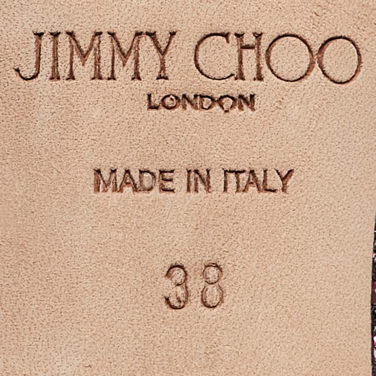 Pre Owned Jimmy Choo Purple Glitter Romy Pumps Size 38
