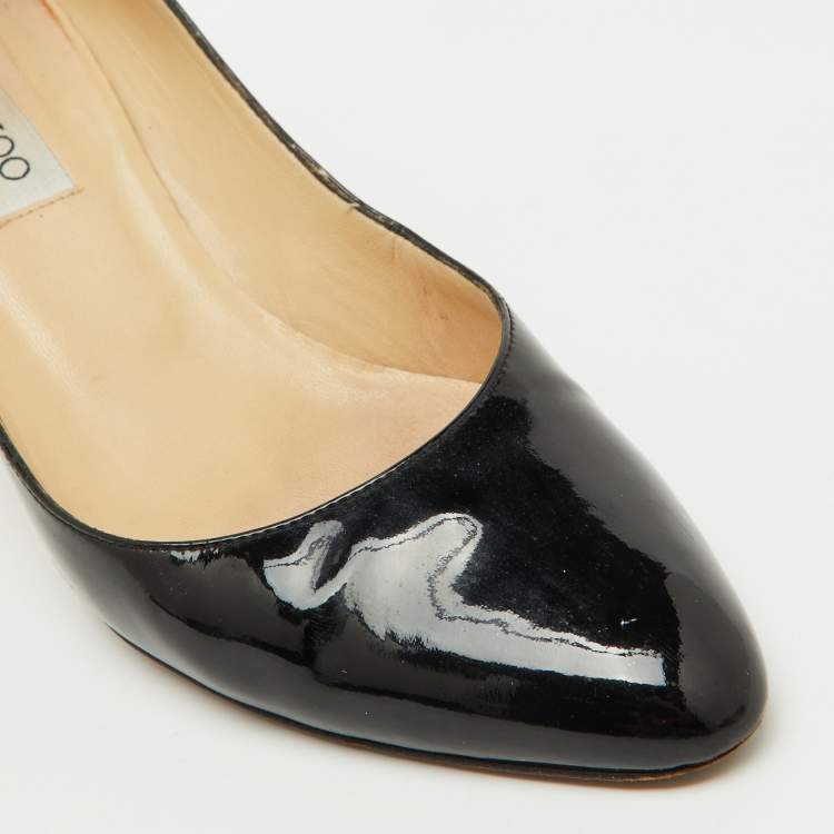 Pre Owned Jimmy Choo Black Patent Leather Pumps Size 39