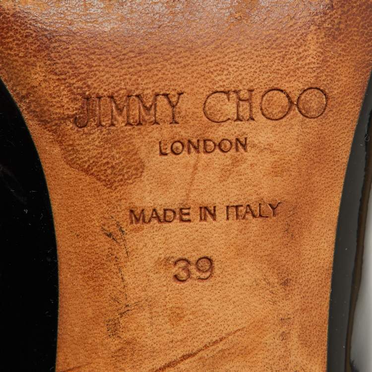 Pre Owned Jimmy Choo Black Patent Leather Pumps Size 39