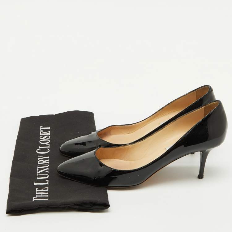 Pre Owned Jimmy Choo Black Patent Leather Pumps Size 39