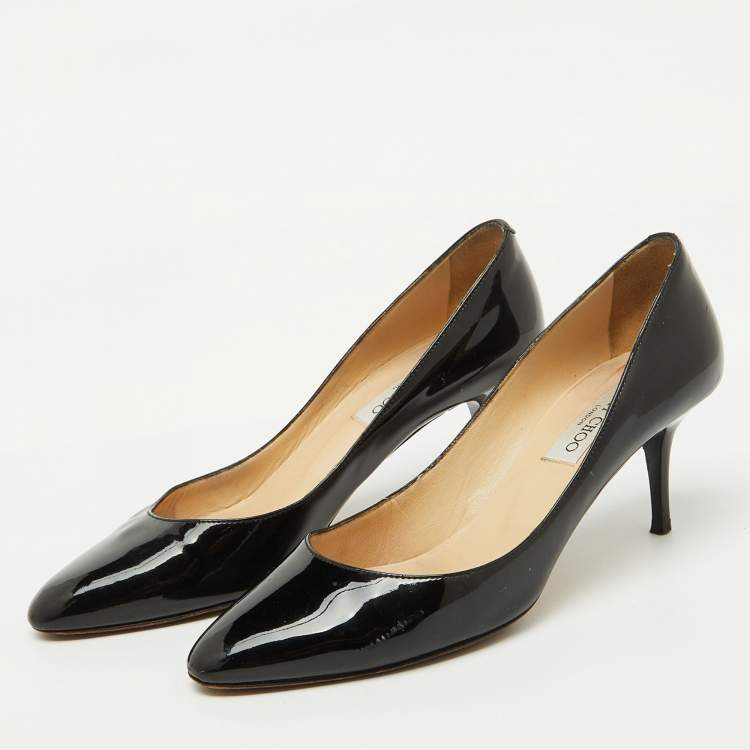 Pre Owned Jimmy Choo Black Patent Leather Pumps Size 39