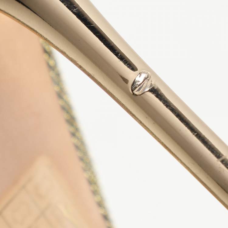 Pre Owned Jimmy Choo Gold Coarse Glitter Eros Platform Pumps Size 39.5
