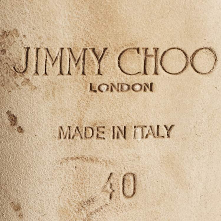 Pre Owned Jimmy Choo Gold Leather Minny Ankle Strap Sandals Size 40