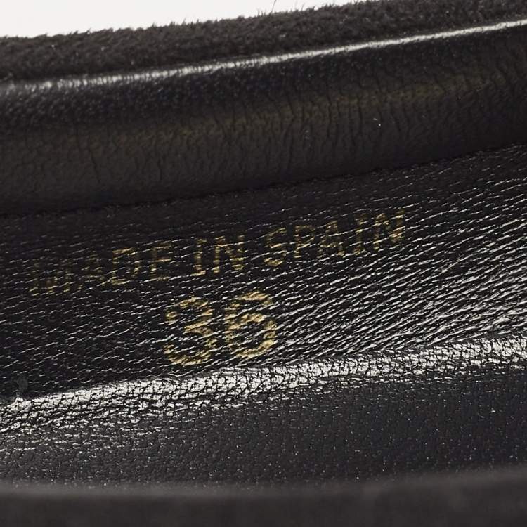 Pre Owned Jimmy Choo Black Suede Crystal Embellished Cut-Out Slip On Sneakers Size 36