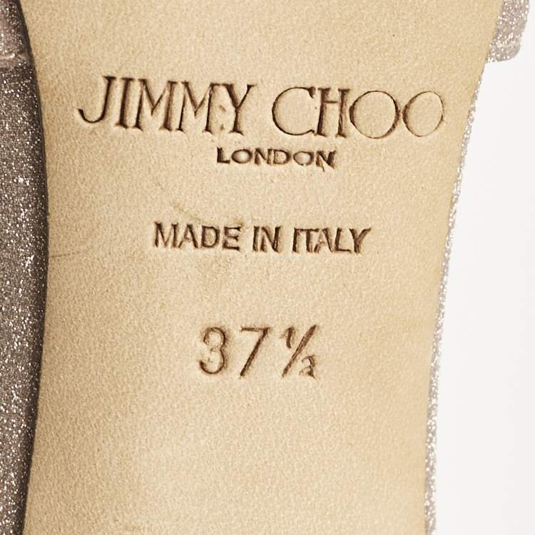 مملوكة مسبقًا Jimmy Choo Beige Glitter Lancer Pumps Size 37.5
