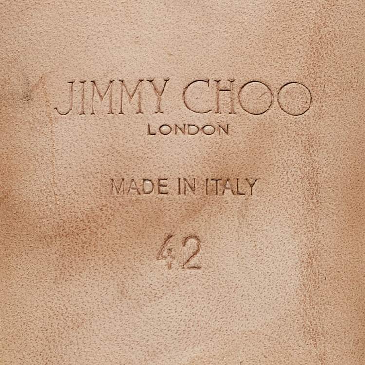 Pre Owned Jimmy Choo Black Leather Fort Knotted Ankle Sandals Size 42