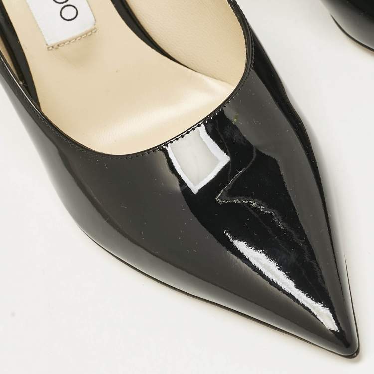Pre Owned Jimmy Choo Black Patent Leather Love Pumps Size 37