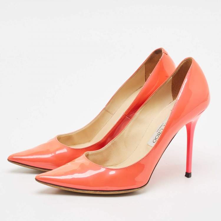 Pre Owned Jimmy Choo Pink Patent Leather Abel Pumps Size 39