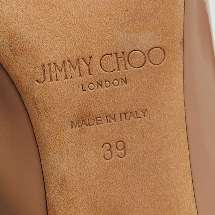 Pre Owned Jimmy Choo Beige Leather Shar Slingback Pumps Size 39