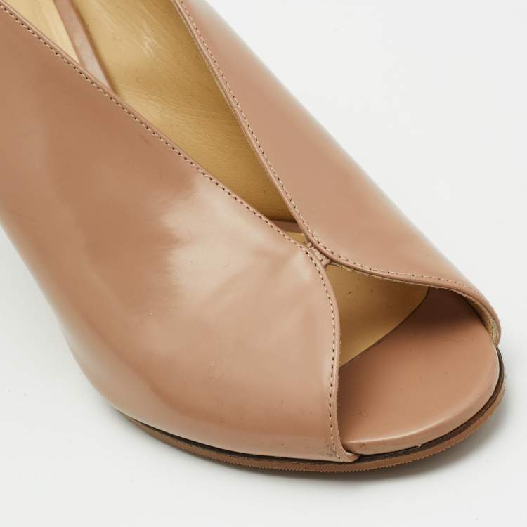 Pre Owned Jimmy Choo Beige Leather Shar Slingback Pumps Size 39
