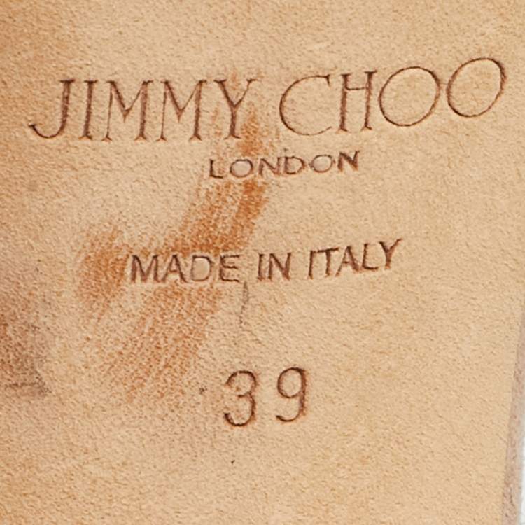 Pre Owned Jimmy Choo Beige Suede T Strap Sandals Size 39