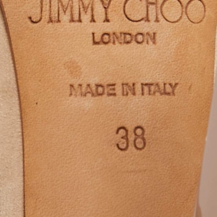 Pre Owned Jimmy Choo Beige Suede Ankle Strap Sandals Size 38