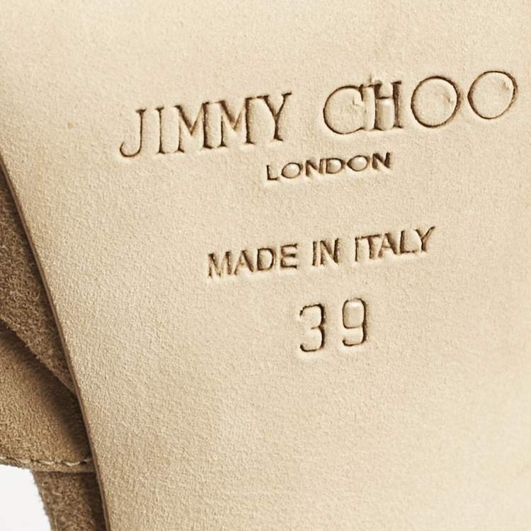 Pre Owned Jimmy Choo Beige Suede Linda Sandals Size 39