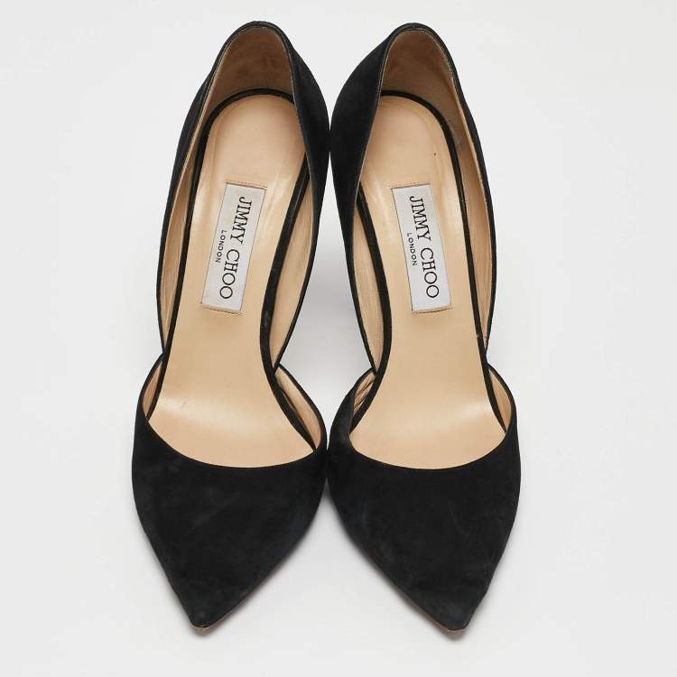 Pre Owned Jimmy Choo Black Suede Addison D'orsay Pumps Size 39