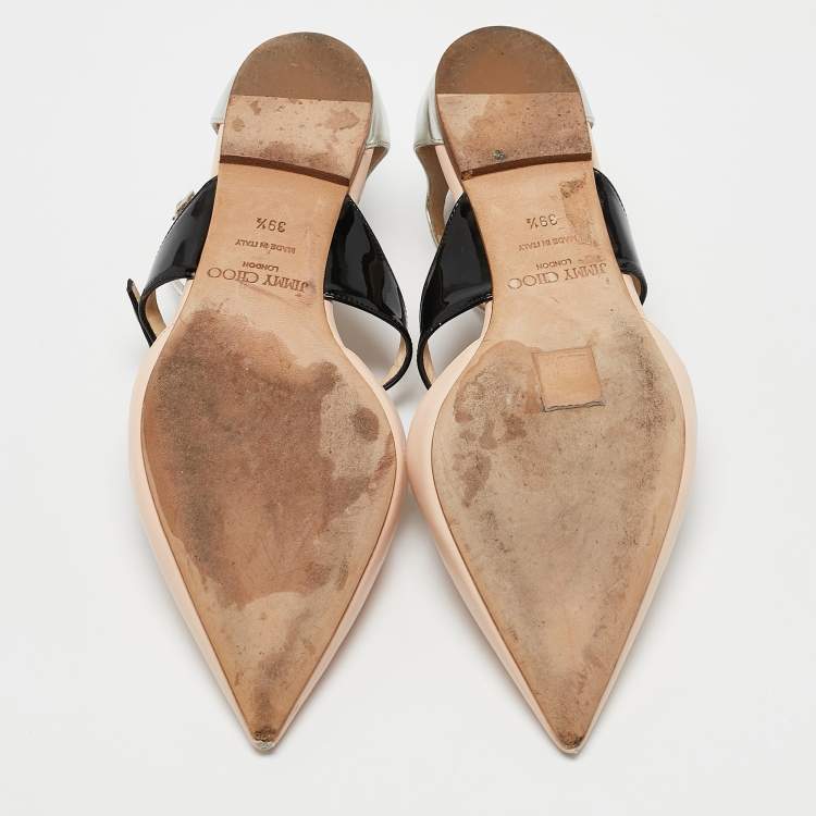 Pre Owned Jimmy Choo Multicolor Leather Pointed Toe Flats Size 39.5