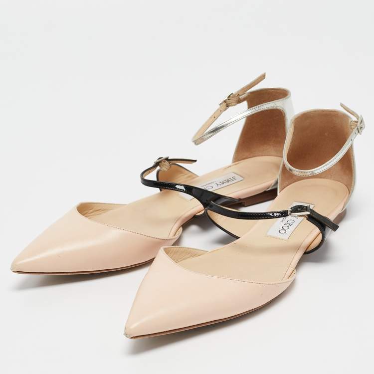 Pre Owned Jimmy Choo Multicolor Leather Pointed Toe Flats Size 39.5
