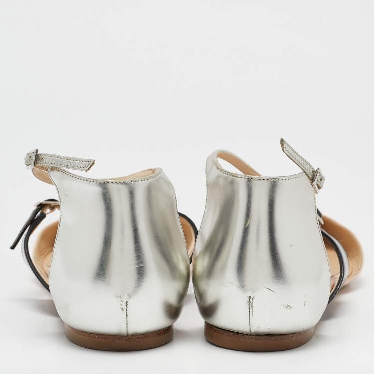 Pre Owned Jimmy Choo Multicolor Leather Pointed Toe Flats Size 39.5