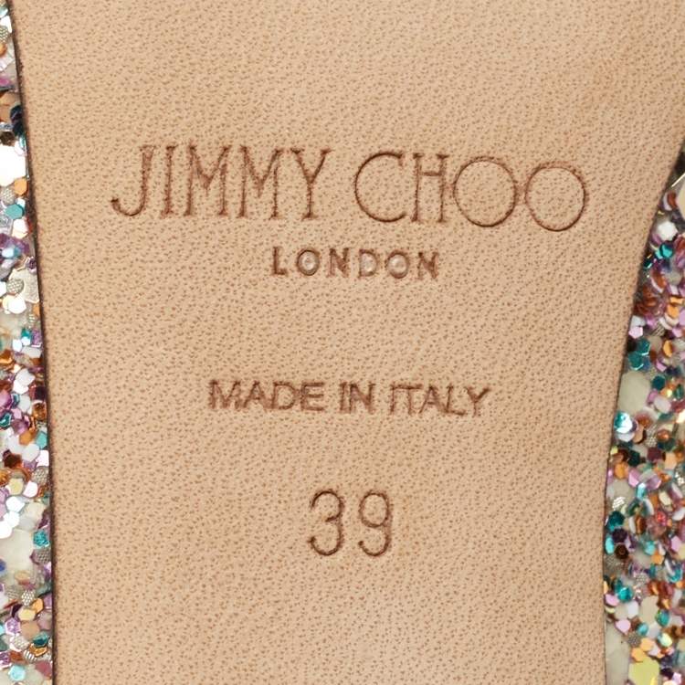Pre Owned Jimmy Choo Multicolor Glitter Romy Pumps Size 39